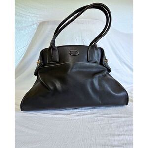 Tod's Large Tote Pebbled Leather Shoulder Bag - Black